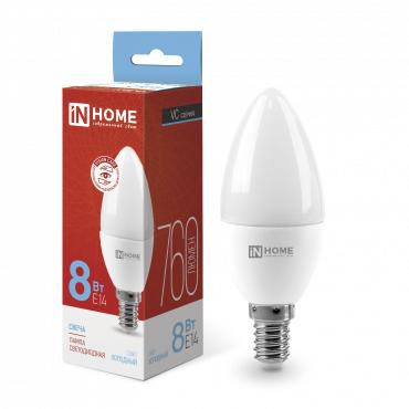 Рекомендуем купить Лампа светодиодная LED-СВЕЧА-VC 8Вт свеча 230В E14 6500К 760лм IN HOME 4690612024806