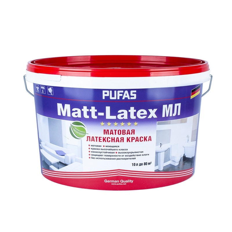 Рекомендуем купить Краска Pufas Matt-Latex D моющаяся латексная, мат., мороз. (10 л)