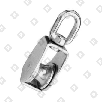 Блок такелажный Art 8393 с вертлюгом и обухом 50мм, нерж. сталь А2 - №1