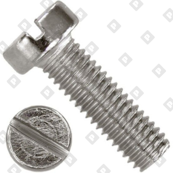 Винт DIN 84 М4x12 с цилиндрической головкой и прямым шлицем, кл. пр. 4.8, оц. сталь - №1