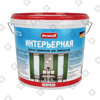 Краска интерьерная Pufas Decoself белая, мороз. (4,14 л) - №1