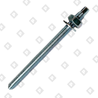 Шпилька к химическому анкеру HIMTEX M12x160 мм с гайкой и шайбой, 5.8 кл. пр. - №1