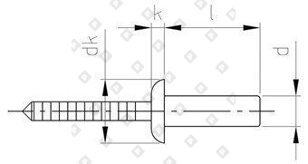 Заклепка вытяжная закрытая ISO 16585 4x8 со стандартным бортом, нерж. сталь A2 / нерж. сталь Sst - №4