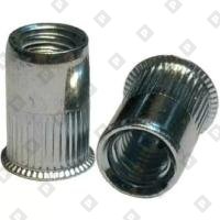 Заклепка М5x11.5 с внутренней резьбой, насечками и уменьшенным бортом, оц. сталь - №1