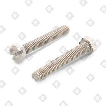 Болт DIN 933 SZ M6x45 с шестигранной головкой, прямым шлицем и полной резьбой, нерж. сталь A2 - №1