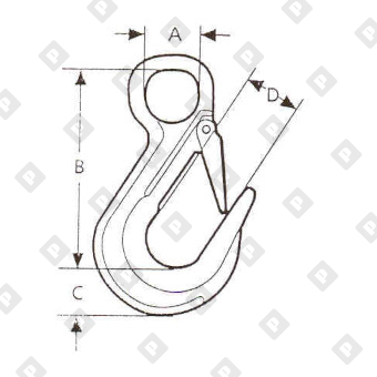 Крюк грузовой с проушиной и защелкой (SALK) 31.5 т, кл.пр. 8 - №2