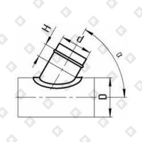 Врезка круглого сечения косая в круглый воздуховод - №1