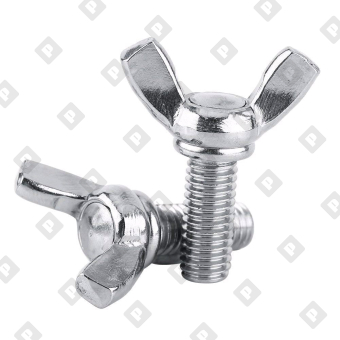 Винт DIN 316 M5x40 барашковый с прямыми лепестками американской формы, кл. пр. 4.8, оц. сталь - №1