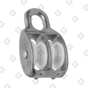 Блок двойной 1 1/4" (30 мм) с пластиковым диском, оц. сталь - №2