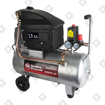 Компрессор 24 л QE 770-247 VENTO-24  280 л/мин, 2,5 л.с, 8бар масляный - №1