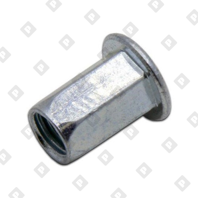 Заклепка М10x22 шестигранная с внутренней резьбой и цилиндрическим бортом, оц. сталь - №3