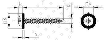 Art. 9066 A2 C 3,9X16 Z - RAL 7016 - №1