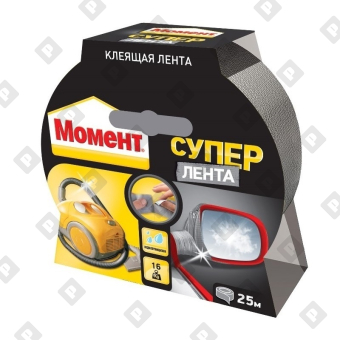 Лента клеящая Супер Момент серебряный (25 м) - №1