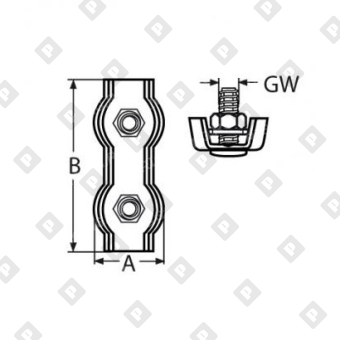 Зажим DUPLEX ART 8284 для троса Ø2мм, нерж. сталь А4 - №2