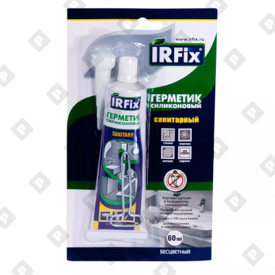 Герметик IRFix силиконовый санитарный "Бесцветный", 60 мл - №1