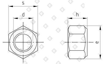Гайка DIN 985 М16 шестигранная самоконтрящаяся с нейлоновым кольцом, нерж. сталь А2-70 - №5
