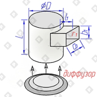 КСД кр.сечения для кр. диффузора с пр. врезкой - №1