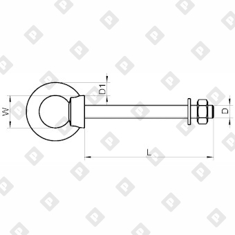 Рым-болт ART 8267 М6х60 с шайбой и гайкой, нерж. сталь А4 - №2