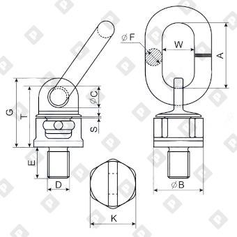 Рым-болт М42х63 с поворотной петлей, кл. пр. 8 - №2