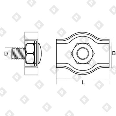 Зажим SIMPLEX для троса Ø4мм, оц. сталь - №3