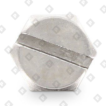 Болт DIN 933 SZ M6x45 с шестигранной головкой, прямым шлицем и полной резьбой, нерж. сталь A2 - №2