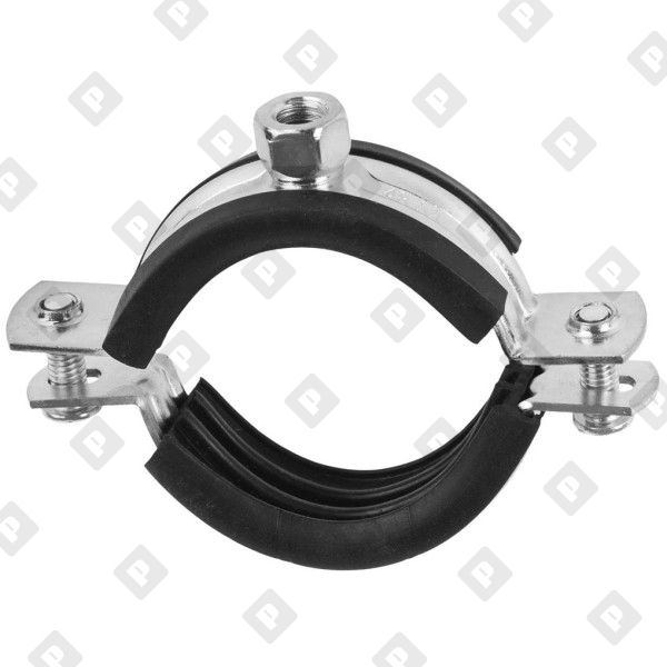 Хомут сантехнический 16" (395-411 мм) с резиновым профилем и гайкой М16 - №1