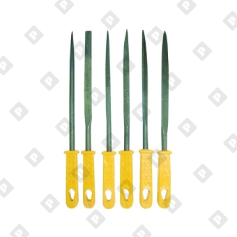 Набор надфилей Biber 85315 с пластиковой ручкой 160 мм 6 шт. - №1