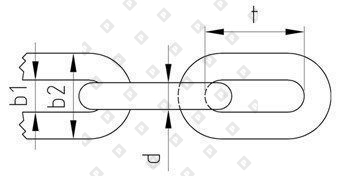Цепь короткозвенная DIN 766 Ø3x16, нерж. сталь A4 - №3