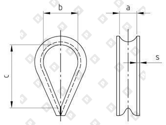 Коуш DIN 6899 для троса Ø24мм - №2