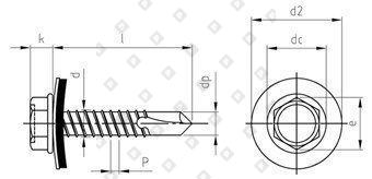 DIN 7504 A2 K 5,5X22 уплотн. шайба 16мм - №4