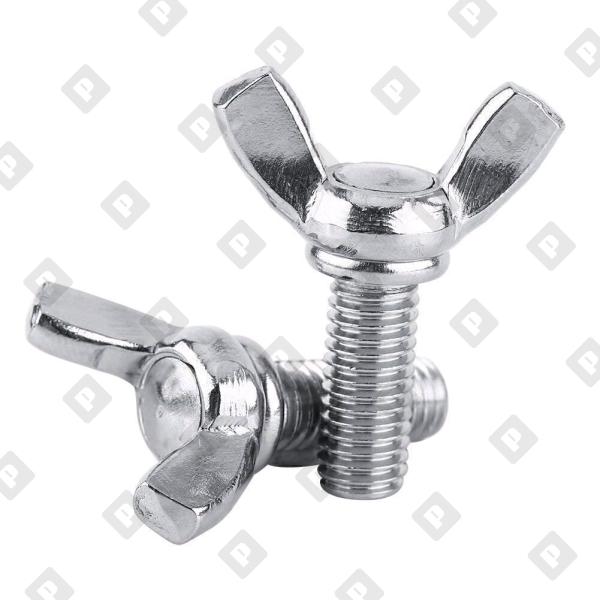 Винт DIN 316 M6x30 барашковый с прямыми лепестками американской формы, кл. пр. 4.8, оц. сталь - №1