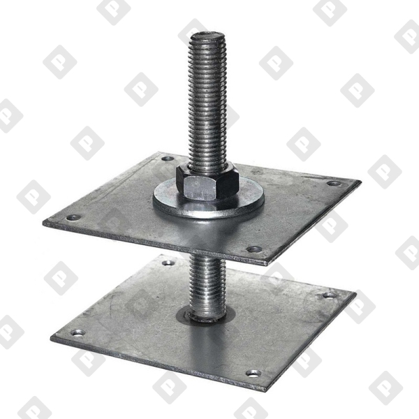 Анкер регулировочный по высоте ARH 120x120x4мм М24, H=200, оц. сталь - №1